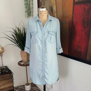 H&M Light Blue Denim Shirt Dress